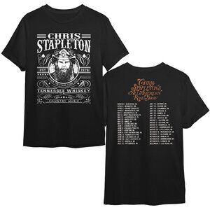 Chris Stapleton All-American Road Show 2024 Tour T-Shirt 2 Sided Concert Tee 17